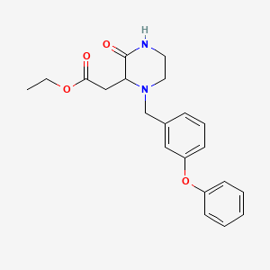 molecular formula C21H24N2O4 B2754235 Ethyl [3-oxo-1-(3-phenoxybenzyl)piperazin-2-yl]acetate CAS No. 1007928-08-6
