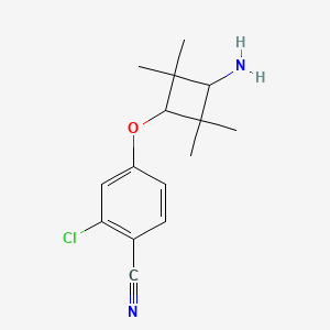 molecular formula C15H19ClN2O B2754240 2-Chloro-4-[trans-3-amino-2,2,4,4-tetramethylcyclobutoxy]benzonitrile CAS No. 1818885-54-9
