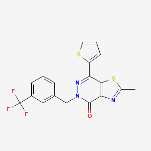 2-methyl-7-(thiophen-2-yl)-5-(3-(trifluoromethyl)benzyl)thiazolo[4,5-d]pyridazin-4(5H)-one