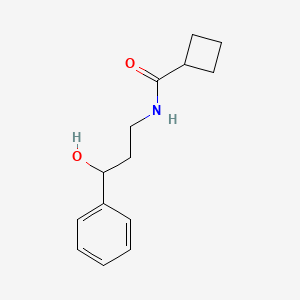 molecular formula C14H19NO2 B2754249 N-(3-羟基-3-苯基丙基)环丁烷甲酰胺 CAS No. 1396747-41-3