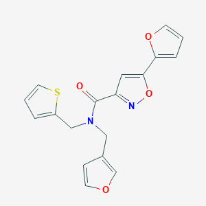 5-(furan-2-yl)-N-(furan-3-ylmethyl)-N-(thiophen-2-ylmethyl)isoxazole-3-carboxamide