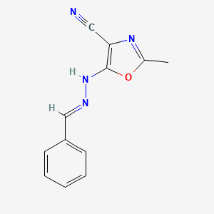 (E)-5-(2-benzylidenehydrazinyl)-2-methyloxazole-4-carbonitrile