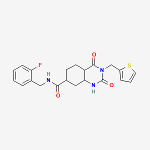 N-[(2-fluorophenyl)methyl]-2,4-dioxo-3-[(thiophen-2-yl)methyl]-1,2,3,4-tetrahydroquinazoline-7-carboxamide