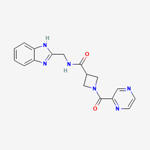 N-((1H-benzo[d]imidazol-2-yl)methyl)-1-(pyrazine-2-carbonyl)azetidine-3-carboxamide