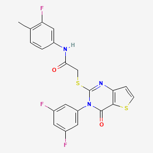 2-{[3-(3,5-difluorophenyl)-4-oxo-3,4-dihydrothieno[3,2-d]pyrimidin-2-yl]sulfanyl}-N-(3-fluoro-4-methylphenyl)acetamide