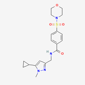 molecular formula C19H24N4O4S B2754277 N-((5-cyclopropyl-1-methyl-1H-pyrazol-3-yl)methyl)-4-(morpholinosulfonyl)benzamide CAS No. 1448126-45-1
