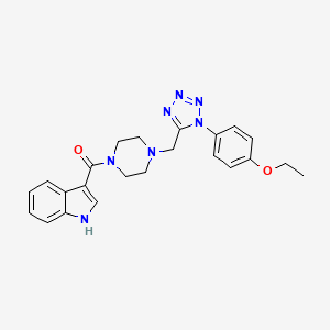 molecular formula C23H25N7O2 B2754279 (4-((1-(4-乙氧基苯基)-1H-四唑-5-基)甲基)哌嗪-1-基)(1H-吲哚-3-基)甲酮 CAS No. 1049481-09-5