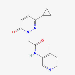 molecular formula C15H16N4O2 B2754283 2-(3-环丙基-6-氧代吡啶并[1,6H]-基)-N-(4-甲基吡啶-3-基)乙酰胺 CAS No. 2034425-53-9