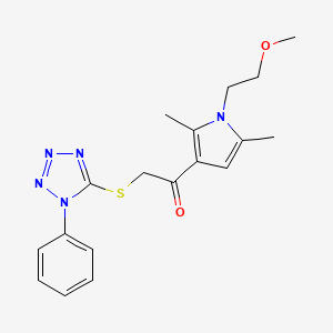 1-(1-(2-methoxyethyl)-2,5-dimethyl-1H-pyrrol-3-yl)-2-((1-phenyl-1H-tetrazol-5-yl)thio)ethanone