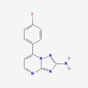molecular formula C11H8FN5 B2754288 7-(4-Fluorophenyl)-[1,2,4]triazolo[1,5-a]pyrimidin-2-amine CAS No. 338953-45-0