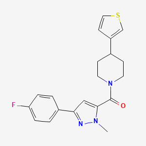 (3-(4-fluorophenyl)-1-methyl-1H-pyrazol-5-yl)(4-(thiophen-3-yl)piperidin-1-yl)methanone