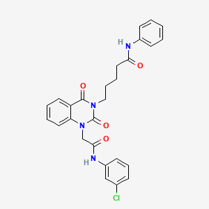 5-(1-(2-((3-chlorophenyl)amino)-2-oxoethyl)-2,4-dioxo-1,2-dihydroquinazolin-3(4H)-yl)-N-phenylpentanamide
