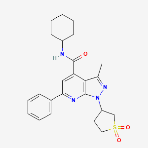 N-cyclohexyl-1-(1,1-dioxidotetrahydrothiophen-3-yl)-3-methyl-6-phenyl-1H-pyrazolo[3,4-b]pyridine-4-carboxamide