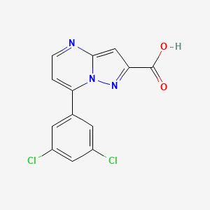 molecular formula C13H7Cl2N3O2 B2754302 7-(3,5-Dichloro-phenyl)-pyrazolo[1,5-a]pyrimidine-2-carboxylic acid CAS No. 676537-47-6