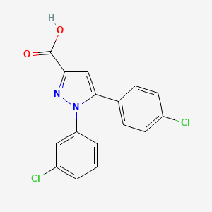 1-(3-chlorophenyl)-5-(4-chlorophenyl)-1H-pyrazole-3-carboxylic acid