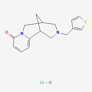molecular formula C16H19ClN2OS B2754310 3-(thiophen-3-ylmethyl)-3,4,5,6-tetrahydro-1H-1,5-methanopyrido[1,2-a][1,5]diazocin-8(2H)-one hydrochloride CAS No. 2034296-38-1