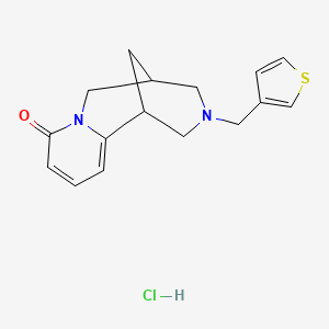 molecular formula C16H19ClN2OS B2754310 11-[(thiophen-3-yl)methyl]-7,11-diazatricyclo[7.3.1.0^{2,7}]trideca-2,4-dien-6-one hydrochloride CAS No. 2034296-38-1