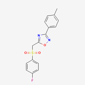5-{[(4-Fluorophenyl)sulfonyl]methyl}-3-(4-methylphenyl)-1,2,4-oxadiazole