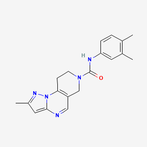 molecular formula C19H21N5O B2754322 N-(3,4-二甲基苯基)-2-甲基-8,9-二氢吡唑并[1,5-a]吡啶并[3,4-e]嘧啶-7(6H)-甲酰胺 CAS No. 1797288-03-9