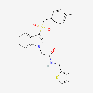 molecular formula C23H22N2O3S2 B2754324 2-(3-((4-methylbenzyl)sulfonyl)-1H-indol-1-yl)-N-(thiophen-2-ylmethyl)acetamide CAS No. 898431-18-0