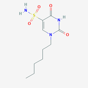 molecular formula C10H17N3O4S B2754326 1-己基-2,4-二氧代-1,2,3,4-四氢嘧啶-5-磺酰胺 CAS No. 1538197-37-3