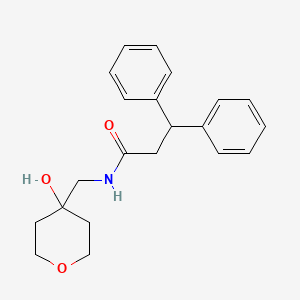 molecular formula C21H25NO3 B2754331 N-((4-羟基四氢-2H-吡喃-4-基甲基)-3,3-二苯基丙酰胺 CAS No. 1351605-33-8
