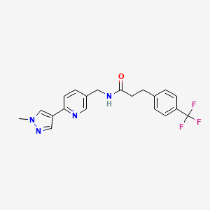 molecular formula C20H19F3N4O B2754335 N-((6-(1-甲基-1H-吡唑-4-基)吡啶-3-基)甲基)-3-(4-(三氟甲基)苯基)丙酰胺 CAS No. 2034391-30-3