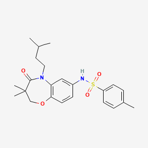 N-(5-isopentyl-3,3-dimethyl-4-oxo-2,3,4,5-tetrahydrobenzo[b][1,4]oxazepin-7-yl)-4-methylbenzenesulfonamide