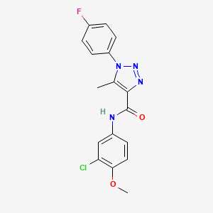 molecular formula C17H14ClFN4O2 B2754354 N-(3-chloro-4-methoxyphenyl)-1-(4-fluorophenyl)-5-methyl-1H-1,2,3-triazole-4-carboxamide CAS No. 902887-55-2