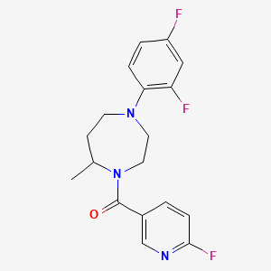 molecular formula C18H18F3N3O B2754356 [4-(2,4-Difluorophenyl)-7-methyl-1,4-diazepan-1-yl]-(6-fluoropyridin-3-yl)methanone CAS No. 2224315-64-2