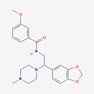 N-[2-(1,3-benzodioxol-5-yl)-2-(4-methylpiperazin-1-yl)ethyl]-3-methoxybenzamide