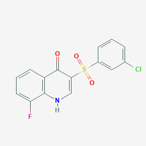 molecular formula C15H9ClFNO3S B2754361 3-[(3-氯苯基)磺酰]-8-氟喹啉-4(1H)-酮 CAS No. 1779131-80-4