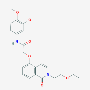 molecular formula C23H26N2O6 B2754367 N-(3,4-dimethoxyphenyl)-2-((2-(2-ethoxyethyl)-1-oxo-1,2-dihydroisoquinolin-5-yl)oxy)acetamide CAS No. 898431-38-4