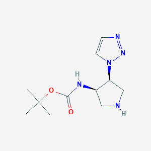 molecular formula C11H19N5O2 B2754370 Tert-butyl N-[(3R,4S)-4-(triazol-1-yl)pyrrolidin-3-yl]carbamate CAS No. 1932802-68-0