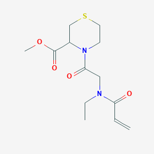 molecular formula C13H20N2O4S B2754374 Methyl 4-[2-[ethyl(prop-2-enoyl)amino]acetyl]thiomorpholine-3-carboxylate CAS No. 2361660-45-7