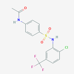 molecular formula C15H12ClF3N2O3S B275438 N-(4-{[2-chloro-5-(trifluoromethyl)anilino]sulfonyl}phenyl)acetamide 