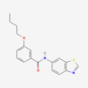 molecular formula C18H18N2O2S B2754385 N-(苯并[d]噻唑-6-基)-3-丁氧基苯甲酰胺 CAS No. 941877-40-3