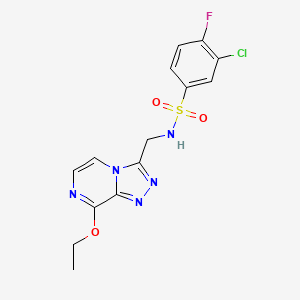 molecular formula C14H13ClFN5O3S B2754394 3-氯-N-((8-乙氧基-[1,2,4]三唑并[4,3-a]吡嘧啶-3-基)甲基)-4-氟苯基磺酰胺 CAS No. 2034351-86-3