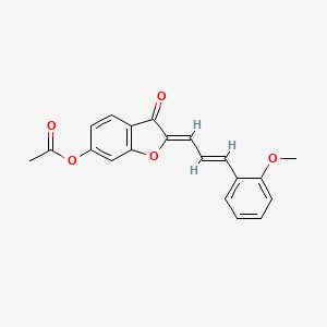 molecular formula C20H16O5 B2754395 (Z)-2-((E)-3-(2-methoxyphenyl)allylidene)-3-oxo-2,3-dihydrobenzofuran-6-yl acetate CAS No. 622358-52-5