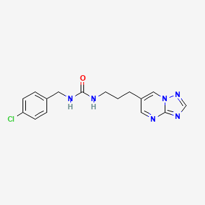 1-(3-([1,2,4]Triazolo[1,5-a]pyrimidin-6-yl)propyl)-3-(4-chlorobenzyl)urea