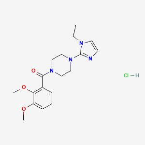 molecular formula C18H25ClN4O3 B2754401 (2,3-dimethoxyphenyl)(4-(1-ethyl-1H-imidazol-2-yl)piperazin-1-yl)methanone hydrochloride CAS No. 1185119-18-9
