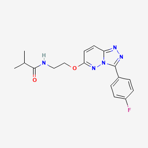 molecular formula C17H18FN5O2 B2754404 N-(2-((3-(4-fluorophenyl)-[1,2,4]triazolo[4,3-b]pyridazin-6-yl)oxy)ethyl)isobutyramide CAS No. 1021066-03-4
