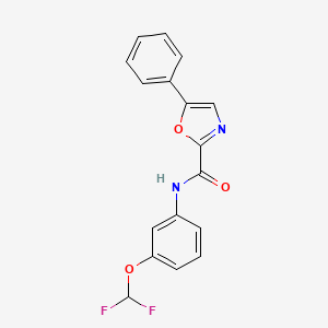 molecular formula C17H12F2N2O3 B2754406 N-(3-(difluoromethoxy)phenyl)-5-phenyloxazole-2-carboxamide CAS No. 1788589-75-2