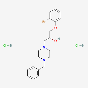molecular formula C20H27BrCl2N2O2 B2754412 1-(4-Benzylpiperazin-1-yl)-3-(2-bromophenoxy)propan-2-ol dihydrochloride CAS No. 1216548-11-6