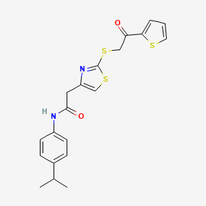 N-(4-isopropylphenyl)-2-(2-((2-oxo-2-(thiophen-2-yl)ethyl)thio)thiazol-4-yl)acetamide