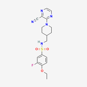 N-((1-(3-cyanopyrazin-2-yl)piperidin-4-yl)methyl)-4-ethoxy-3-fluorobenzenesulfonamide