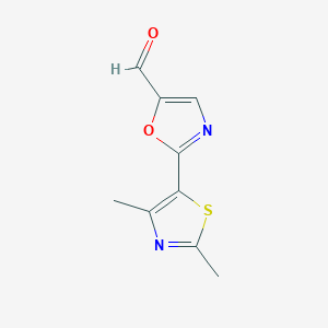 molecular formula C9H8N2O2S B2754426 2-(二甲基-1,3-噻唑-5-基)-1,3-噁唑-5-甲醛 CAS No. 2106454-01-5