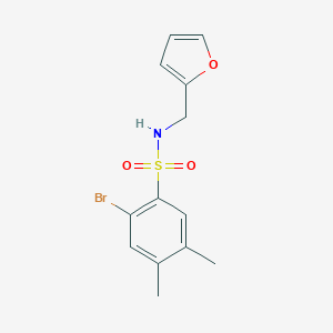 molecular formula C13H14BrNO3S B275443 2-bromo-N-(2-furylmethyl)-4,5-dimethylbenzenesulfonamide 