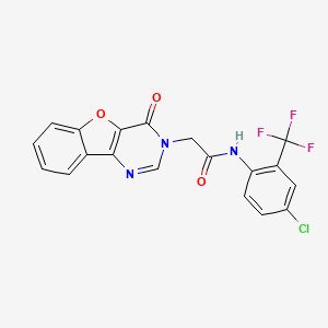 molecular formula C19H11ClF3N3O3 B2754438 N-(4-chloro-2-(trifluoromethyl)phenyl)-2-(4-oxobenzofuro[3,2-d]pyrimidin-3(4H)-yl)acetamide CAS No. 1207031-67-1