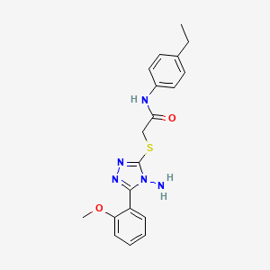 molecular formula C19H21N5O2S B2754439 2-{[4-amino-5-(2-methoxyphenyl)-4H-1,2,4-triazol-3-yl]sulfanyl}-N-(4-ethylphenyl)acetamide CAS No. 734537-03-2